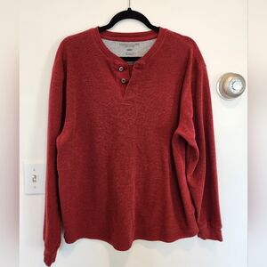 Faded Glory Men's Thermal Waffle Knit Henley L